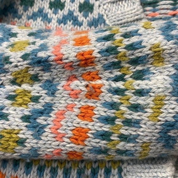 Sundance Molly Fair Isle Blue Cardigan Sweater Size Small - Picture 5 of 5